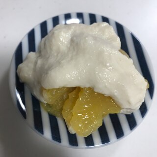 夏蜜柑の豆腐クリームソース